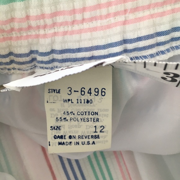 Vintage Seersucker Striped Button Up Midi Skirt with Pockets - Picture 6 of 9